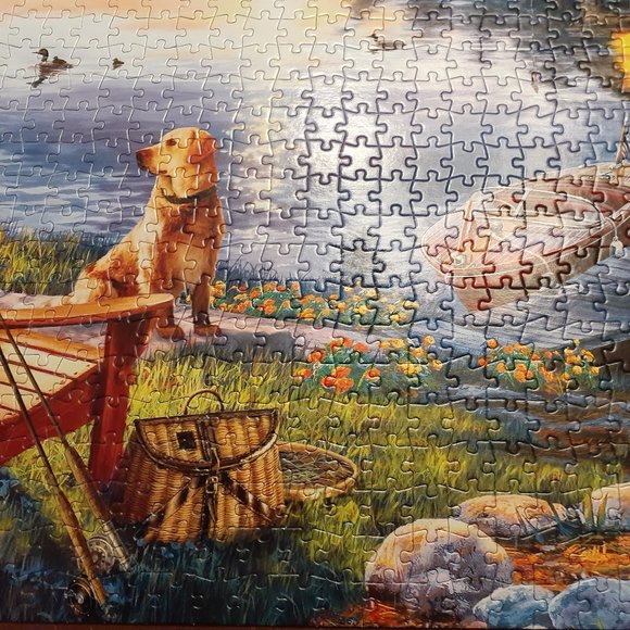 Buffalo David Bitton Games Jigsaw Puzzle Twilights Calm Dog Lake